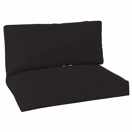 Outsunny 2 Seater Pallet Furniture Cushions in Black, 20 cm Thick with Removable Washable Covers – 1