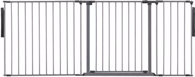 Safetots Premium Multi Panel Extendable Room Divider, Black and Grey, W: 187 cm, H: 70 cm