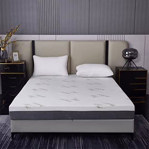 Groundlevel Double Bamboo Memory Foam Mattress in White and Grey, H 18 cm x W 140 cm x D 200 cm – 2