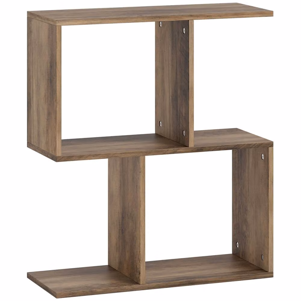 Wyld Haus Tolezi Oak S Shaped Narrow Side Table with 3 Tier Storage in Light Oak – 2