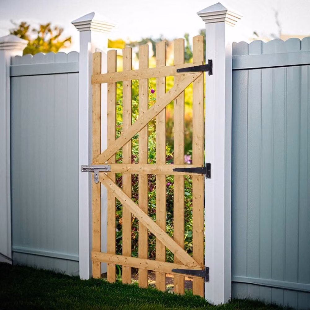 Kelvenix Brown Wooden Picket Swing Garden Gate, W/H: 90 x 120 cm – 3