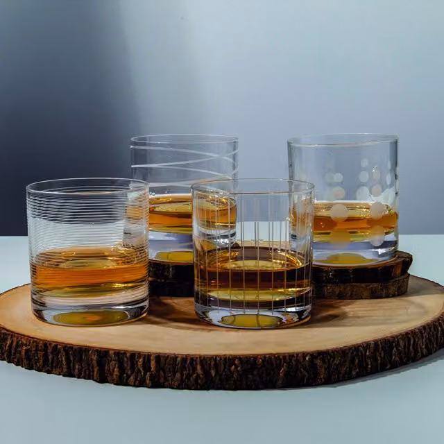 Mikasa Cheers Set of 4 Transparent Crystal Glass Tumblers, 377 ml each
