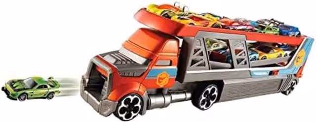 Mattel Hot Wheels Blastin Rig Playset with 3 Metal Vehicles in Assorted Orange and Multicolour