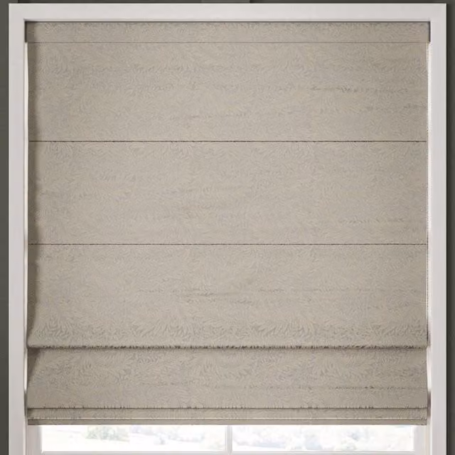William Morris At Home Larkspur Woven Made to Measure Blackout Roman Blind in Limestone Floral Pattern
