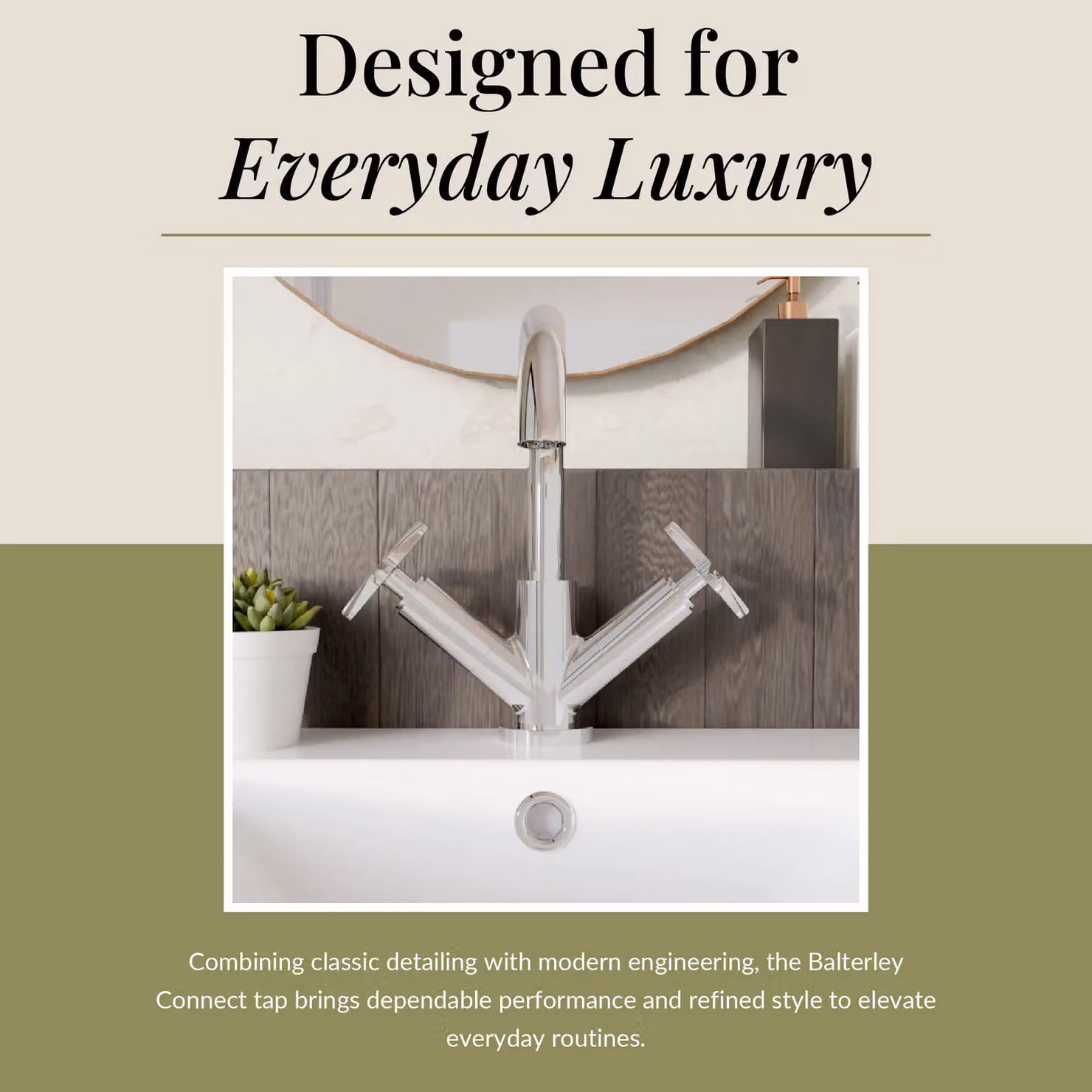 Balterley Connect Mono Basin Mixer Tap with Two Crosshead Handles and Swivel Spout in Chrome Silver – 4