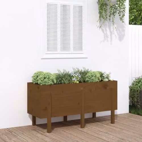 vidaXL Wooden Raised Bed in Brown, W/D/H: 121 x 50 x 57 cm – 2