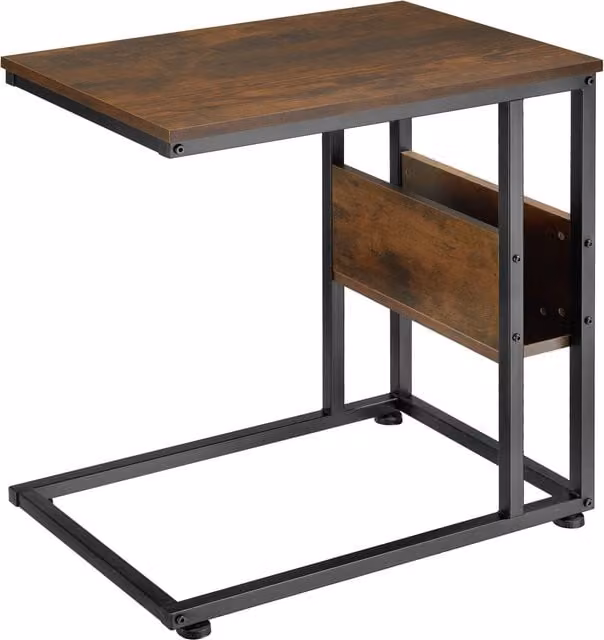 tectake Wigan Industrial Bedside Table in Black and Brown