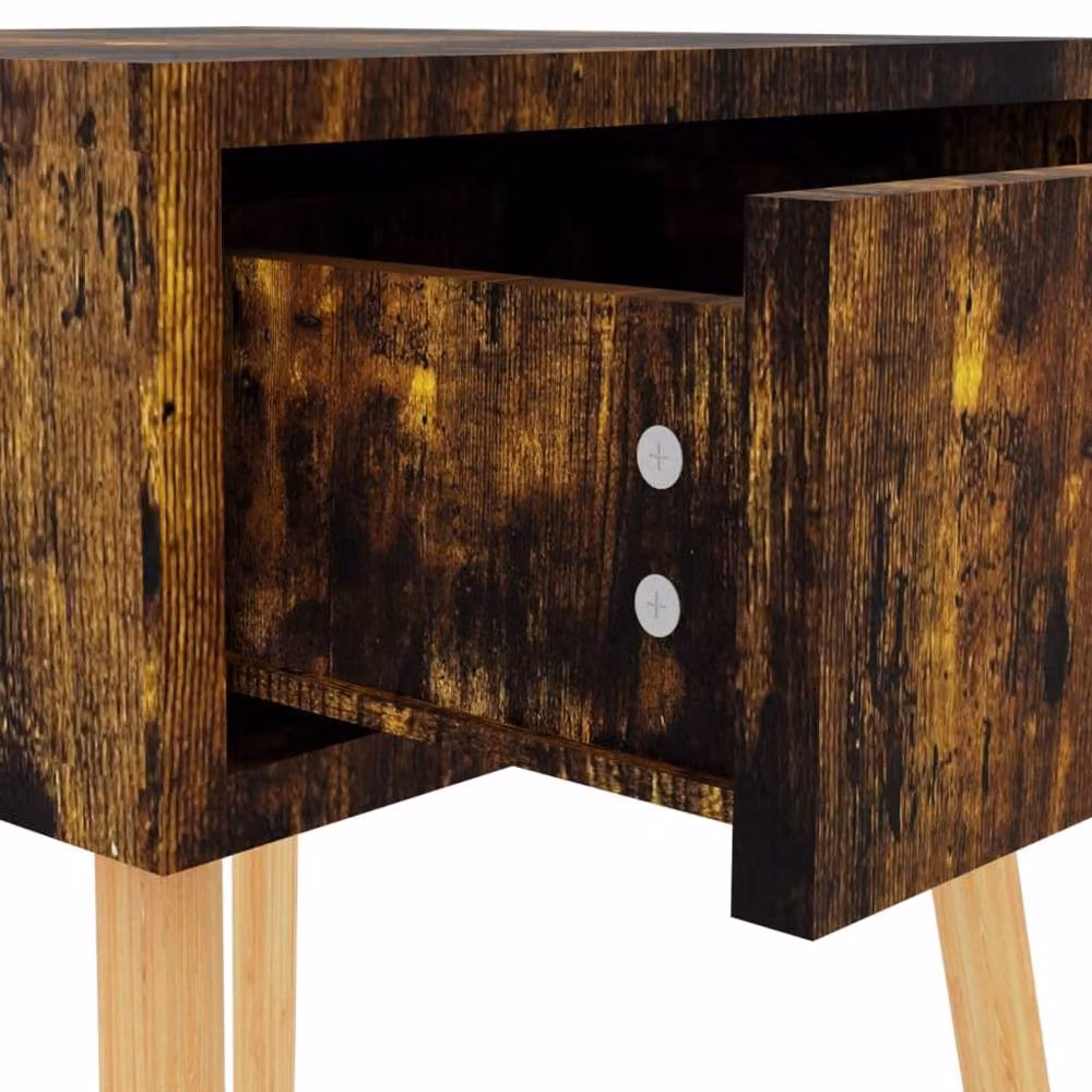 Berkfield Home Elegant Bedside Cabinet in Smoked Oak Brown, W/D/H: 40 x 40 x 56 cm – 3