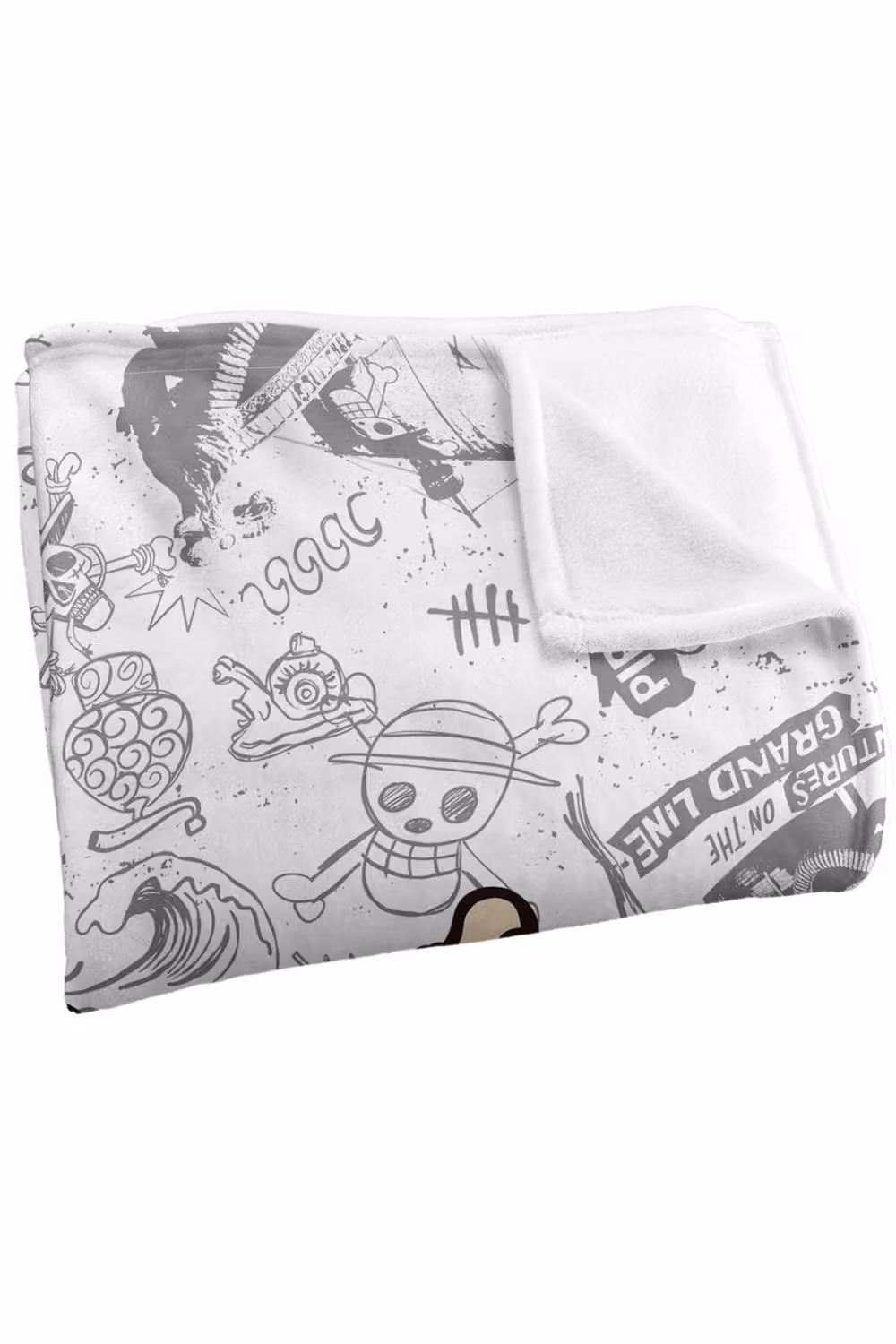 Netflix One Piece Straw Hat Skull and Crossbones Multicolour Fleece Throw Blanket W/D/H: 152 x 127 cm – 2