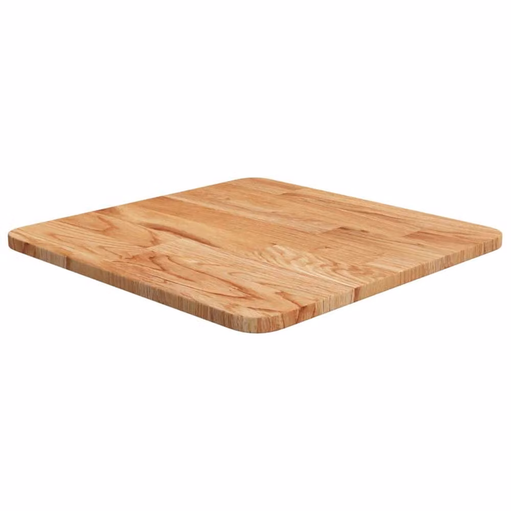 Berkfield Home Square Table Top Light Brown Treated Solid Wood Oak W/D/H: 40 x 40 x 1.5 cm – 2