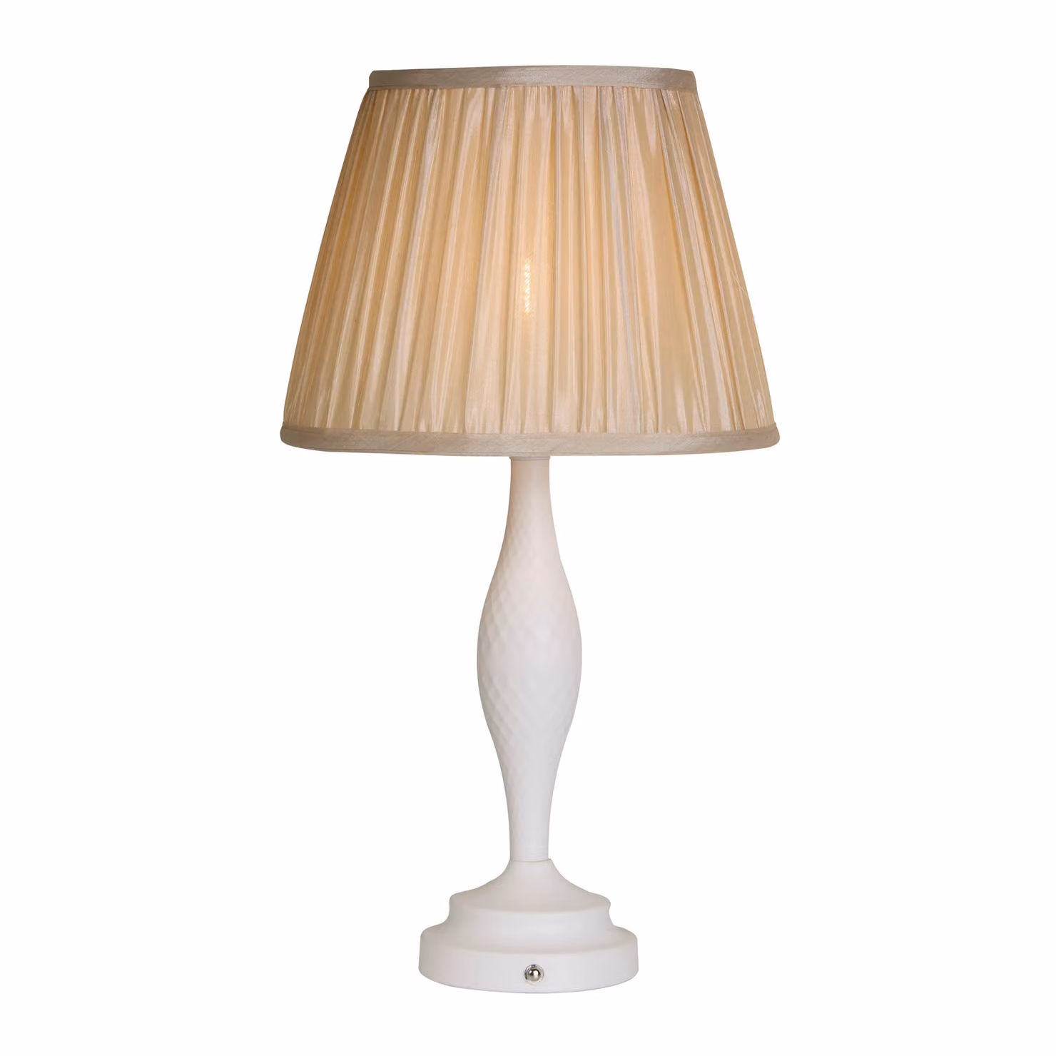 Lighting Collection Rechargeable Dimmable Touch Table Lamp in White and Beige – 2