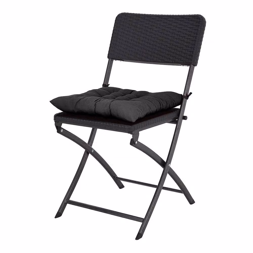 SPETLEK Set of 4 Black Square Chair Seat Pads for Garden, Dining and Patio Furniture – 5
