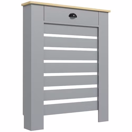 HOMCOM Radiator Cover with Drawer in Grey MDF, H 95.5 x W 78 x D 19 cm