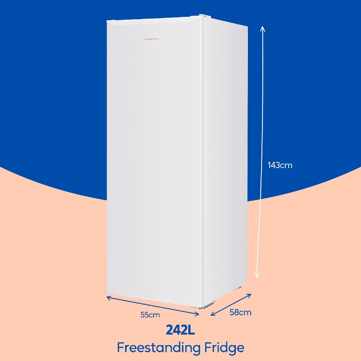 Russell Hobbs White Freestanding Larder Fridge with 242L Capacity, Height: 143 cm – 2