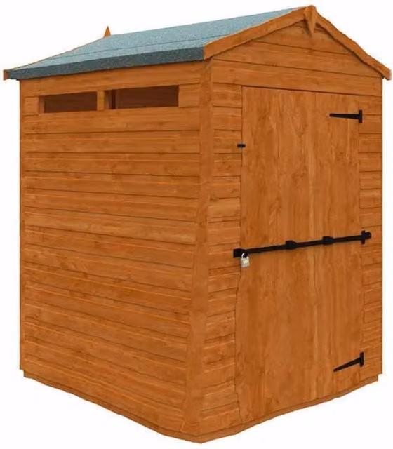 Buttercup Farm Flex Apex Security Gable Wooden Play House in Burnt Orange and Grey, W115 x H219.2 x D142 cm