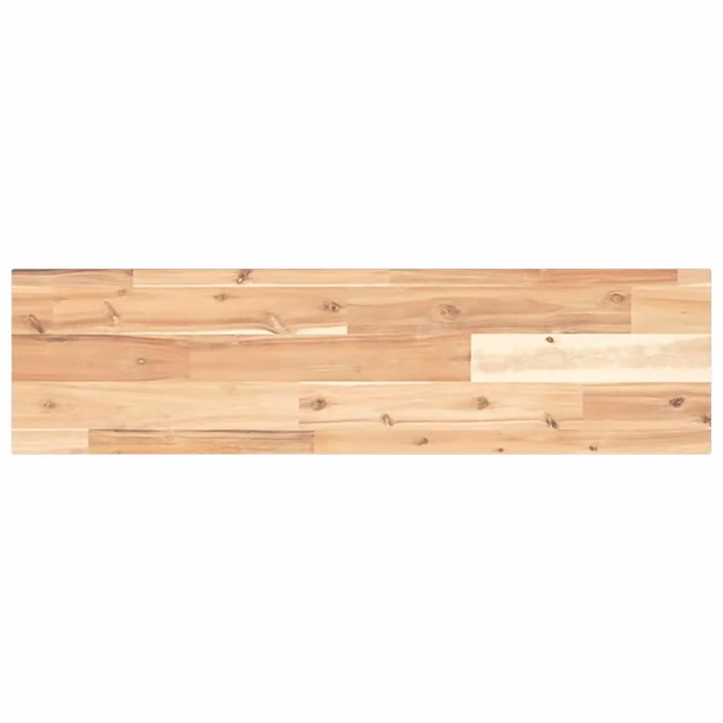 Berkfield Home Floating Shelf in Brown Untreated Solid Acacia Wood, W/D/H: 80 x 20 x 2 cm