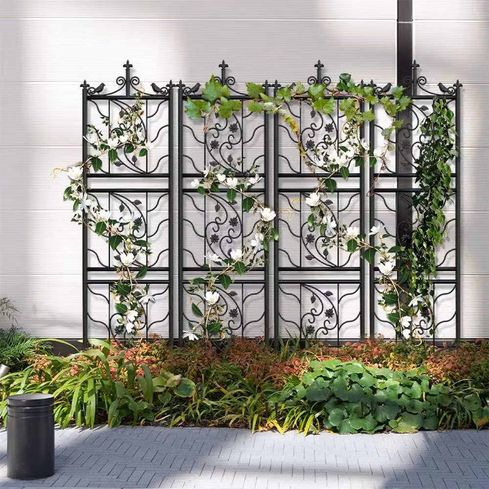 FLAVORA 2 Pack Metal Plant Trellis Support in Black, H 218 cm x W 50 cm – 2
