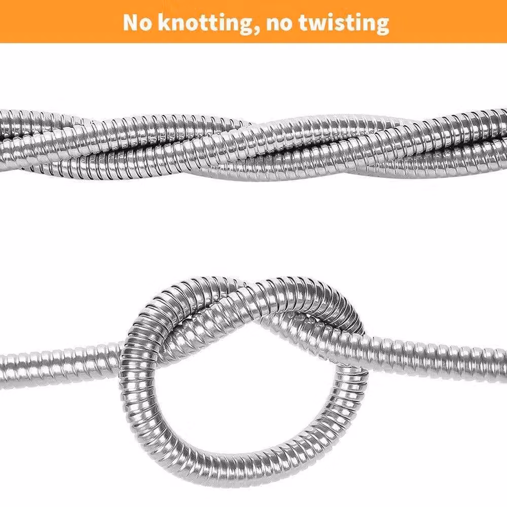 NESTLUNE Stainless Steel Garden Hose Pipe, Silver, 15.24 m – 2