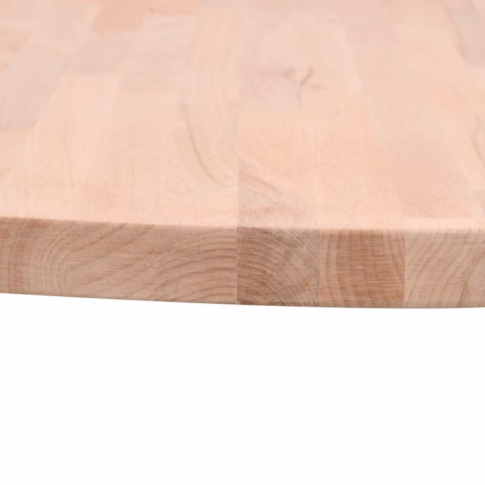Berkfield Home Round Solid Wood Beech Table Top in Light Oak, Diameter: 50 cm, Height: 4 cm – 2
