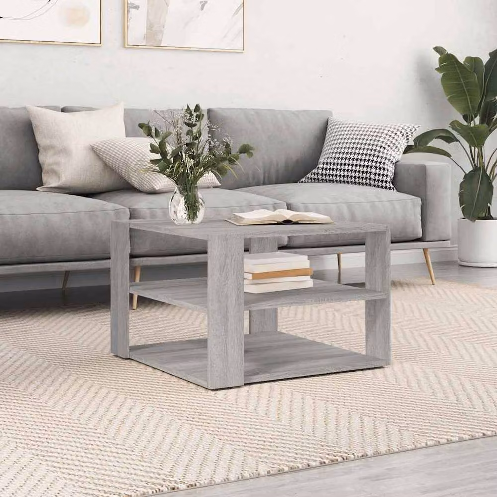 Berkfield Home Decorative Square Coffee Table in Grey Sonoma, W/D/H: 59.5 x 59.5 x 40 cm – 2