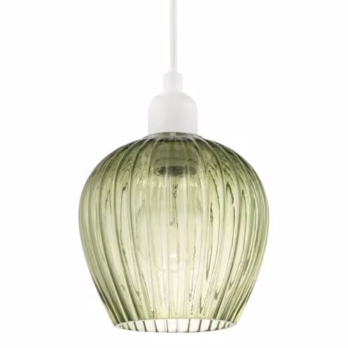 Happy Homewares Modern Green Glass Cube Pendant Lighting Shade W/D/H: 15 x 15 x 15 cm – 1