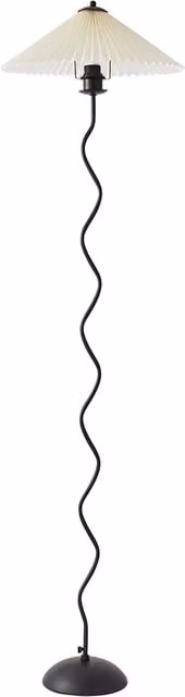 ValueLights Wiggle Black Metal Floor Lamp with Origami Pleated Shade
