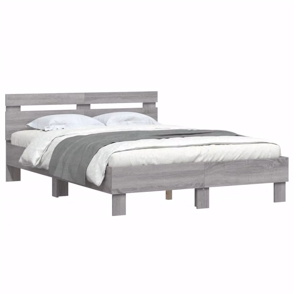 Berkfield Home Durable Bed Frame in Grey, W/D/H: 140 x 190 cm – 3