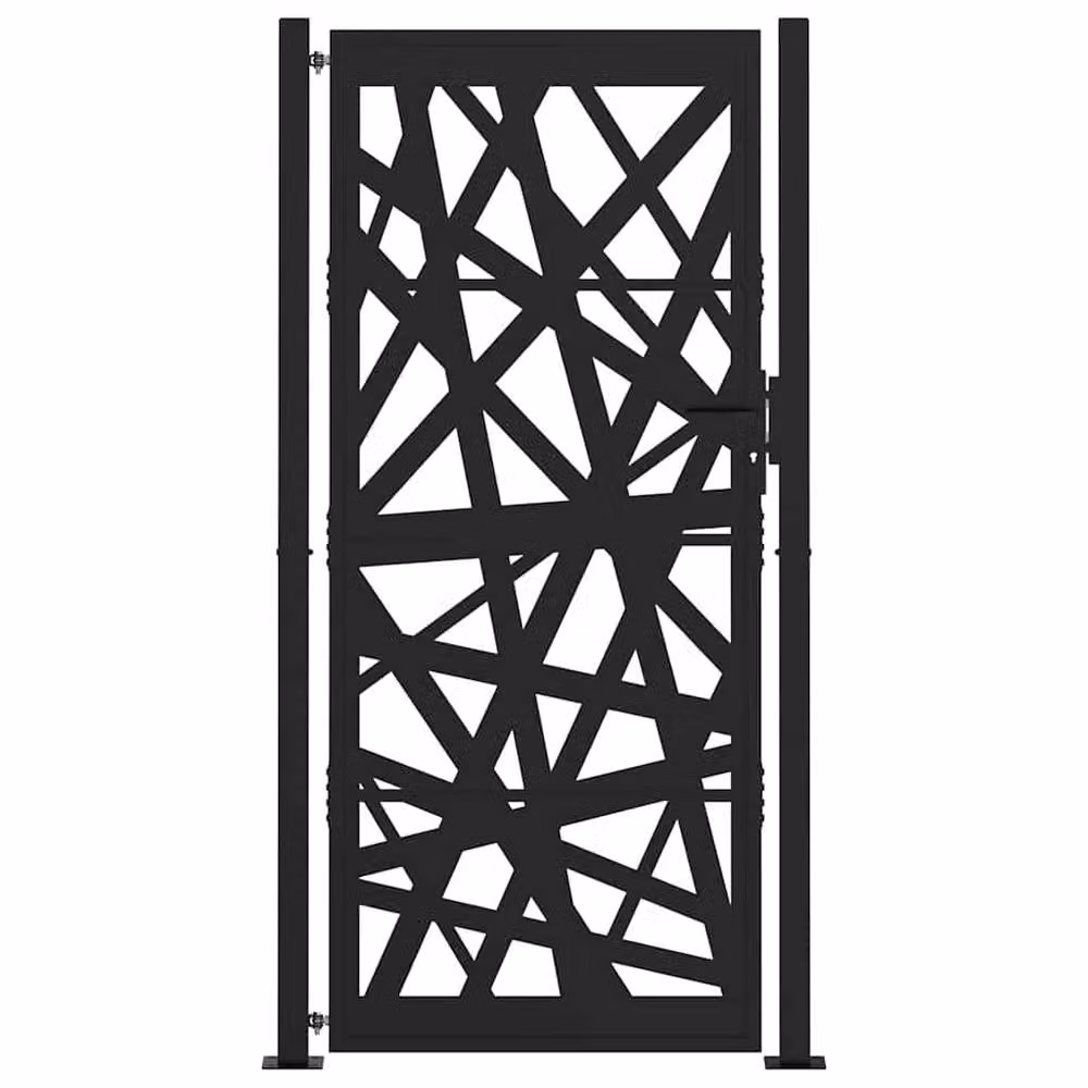 Berkfield Home Black Steel Garden Gate, W: 105 cm, H: 205 cm – 3