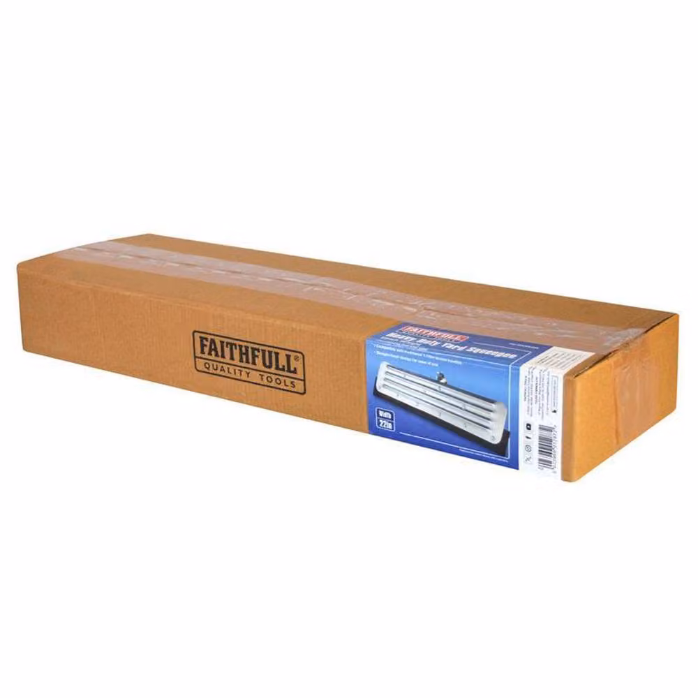 Faithfull Heavy-Duty Silver Yard Squeegee with Steel and Rubber Blade – 2