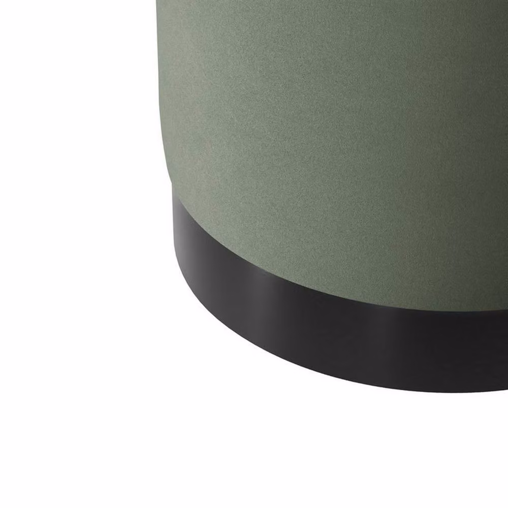 Lemon Pavilion Furniture Lara Small Pouffe in Sage and Black Fabric, W: 41.5 cm, D: 41.5 cm, H: 44 cm – 3