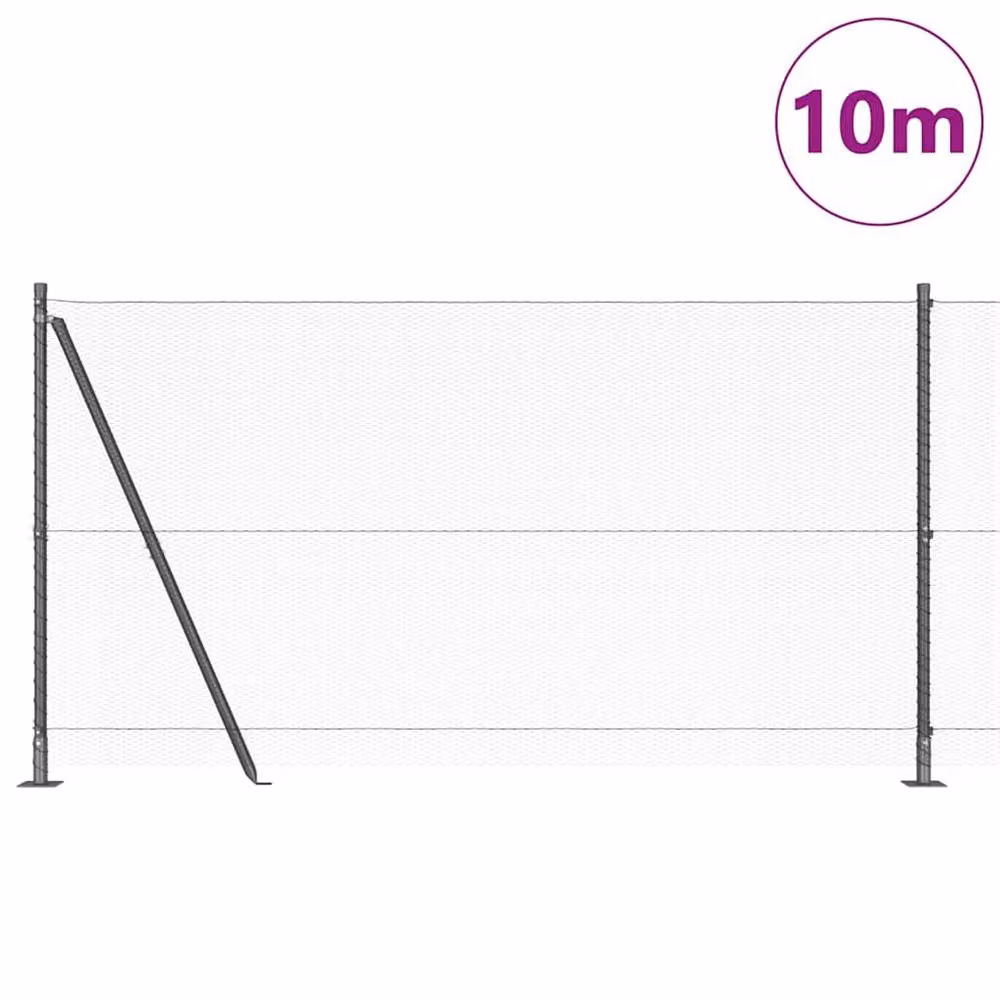Berkfield Home Hexagon Steel Wire Mesh Fence, Grey, H: 120 cm x W: 10 m – 3