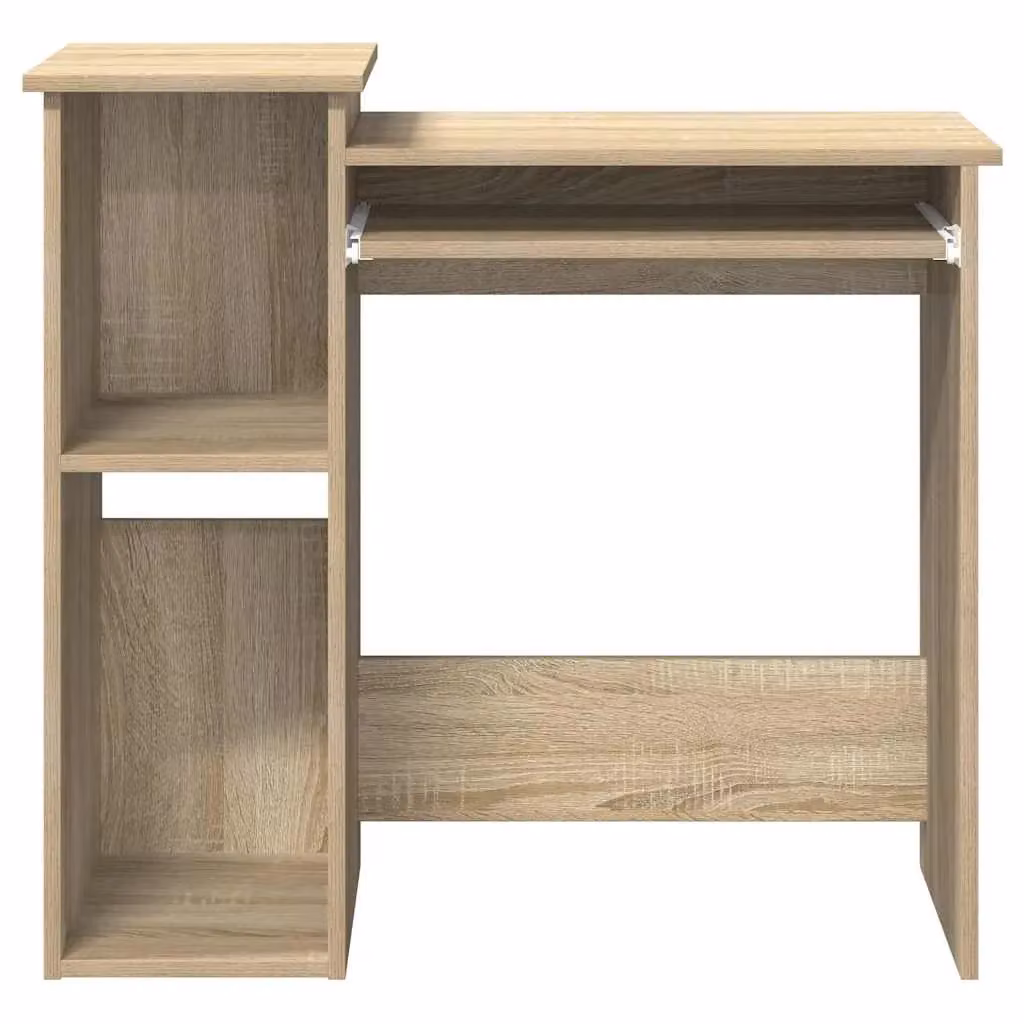 Berkfield Home Modern Computer Desk with Shelves in Sonoma Oak Brown, W/D/H: 84 x 40 x 78 cm – 4