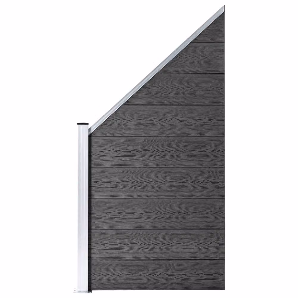 Berkfield Home Durable WPC Fence Panel Set in Black – 3