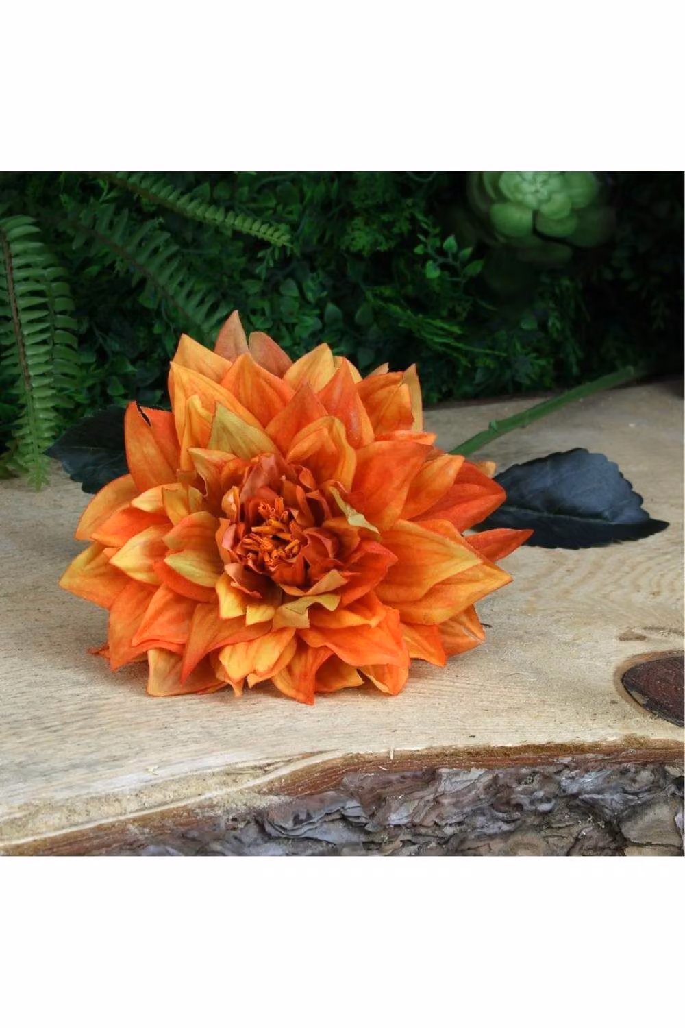 KDMD Glamis Single Dahlia Orange Artificial Flowers, 2 Pack, Height: 61 cm – 2