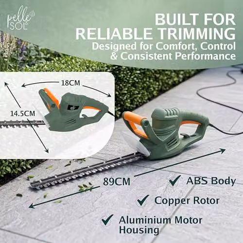 Pelle & Sol 450W Electric Reciprocating Hedge Trimmer with Steel Blades in Green – 6