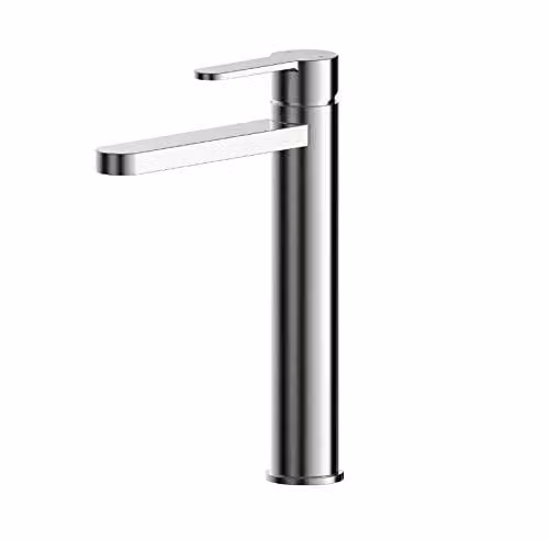 Nuie ARV370 Arvan Modern Bathroom Round High Rise Mono Basin Mixer Tap with Single Lever Handle, Chrome