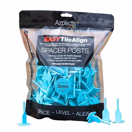 Azpects EASYTileAlign Tile Leveling Spacer Posts, 3mm (1/8"), Pack of 150