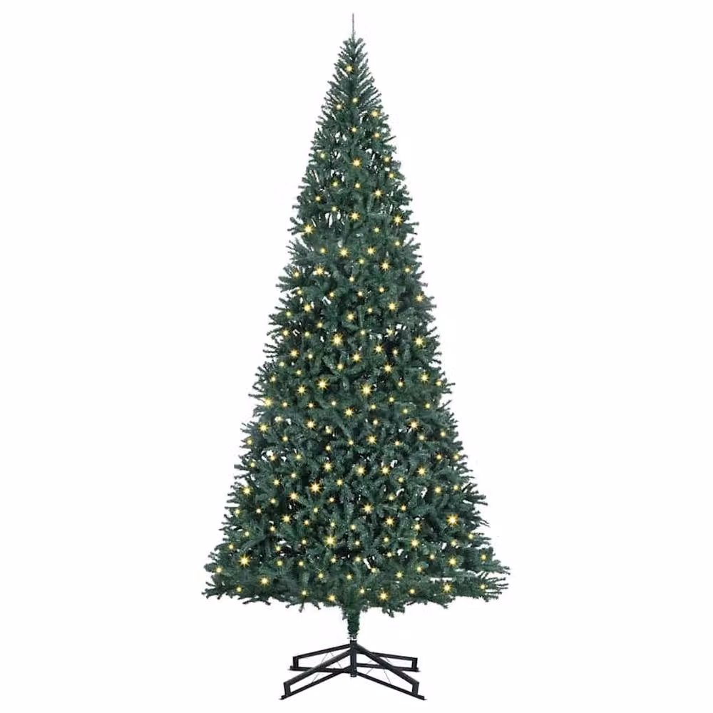 Berkfield Home Pre-lit Artificial Christmas Tree in Green with Stand – 3