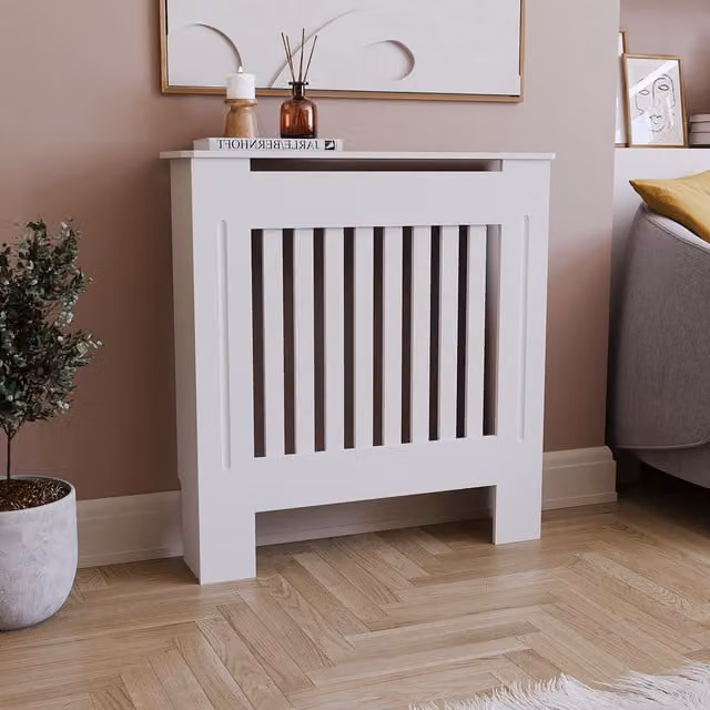 Vida Designs Modern Radiator Cover in White, W/D/H: 81 x 78 x 19 cm