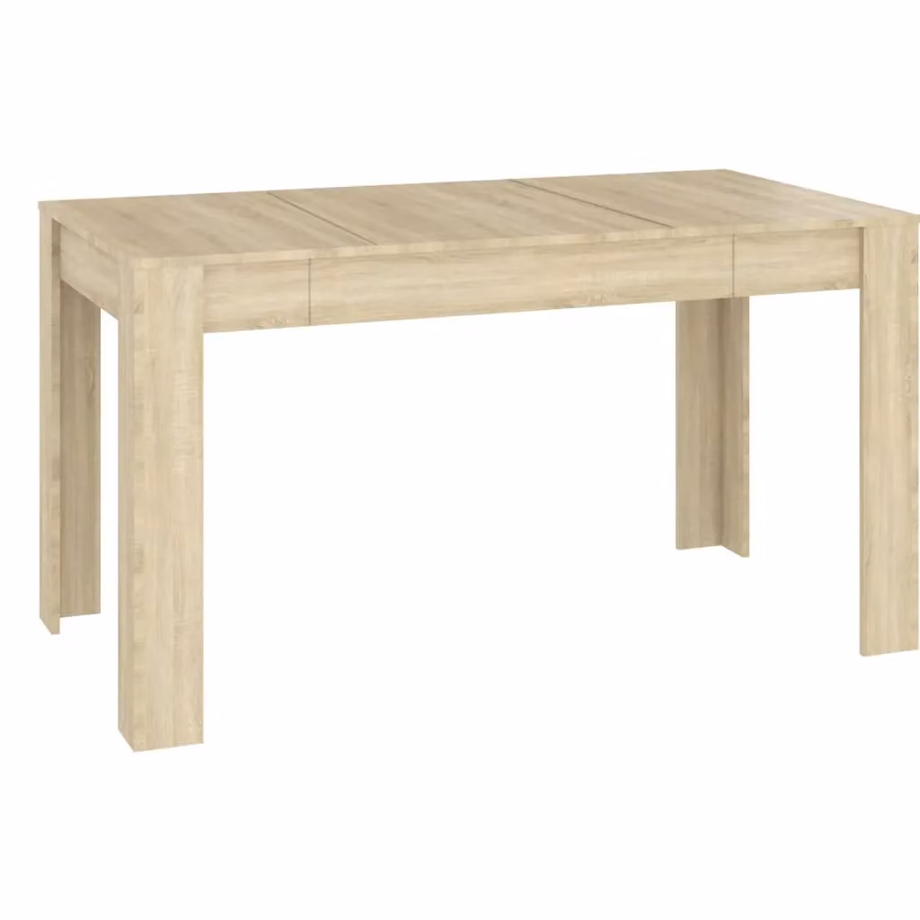 Berkfield Home Sonoma Oak Dining Table in Brown and Beige, W/D/H: 140 x 74.5 x 76 cm – 2
