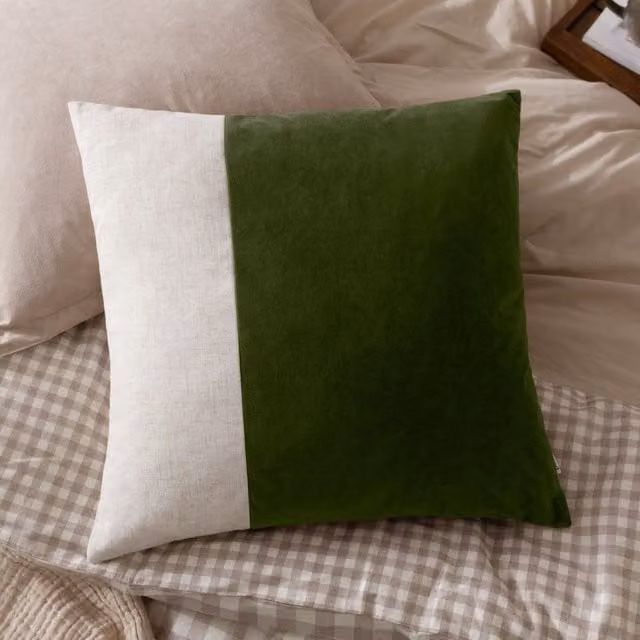 Yard Green Velvet Square Cushion with Removable Washable Cover, W/D/H: 50 x 50 x 50 cm – 5