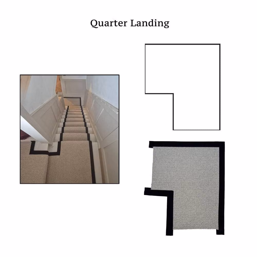 RainbowHome Herringbone Java Stair Runner in Beige with Red Cotton Border, W: 50 cm, L: 650 cm – 4