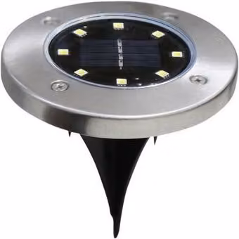Leaper Pack of 2 White Solar LED Ground Lights for Garden and Terrace