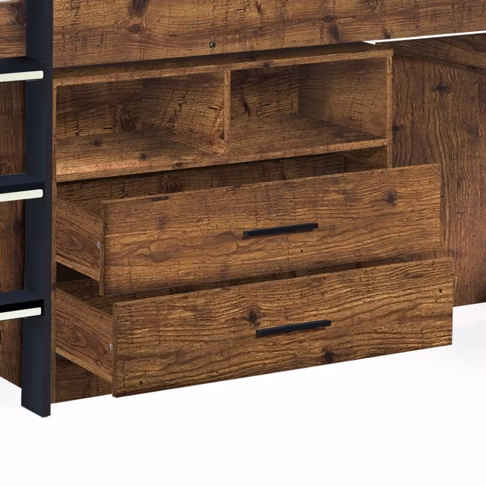 Cheshire Copper Midsleeper Bed in Urban Rustic and Black, Single 90cm – 4