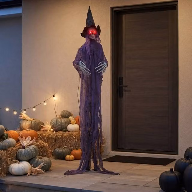 Garden Greatness Motion Activated Wailing Ghoul Halloween Decoration in Purple and Multicolour – 1