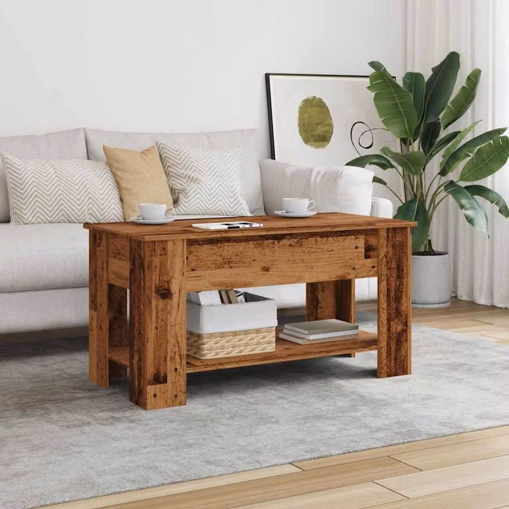 Berkfield Home Modern Rectangular Coffee Table in Brown, W/D/H: 101 x 49 x 52 cm – 2