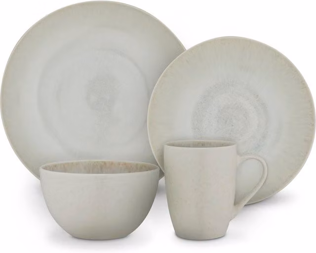 Barbary & Oak 16 Piece White Stoneware Dinner Set