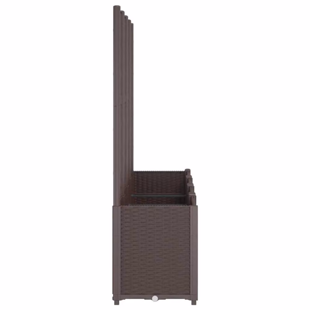 Berkfield Home Garden Planter with Trellis in Brown, W/D/H: 160 x 40 x 140 cm – 4