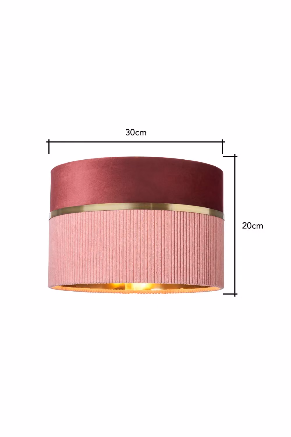 BHS Lighting Pink and Gold Easy Fit Cylinder Light Shade, Diameter: 30 cm – 3