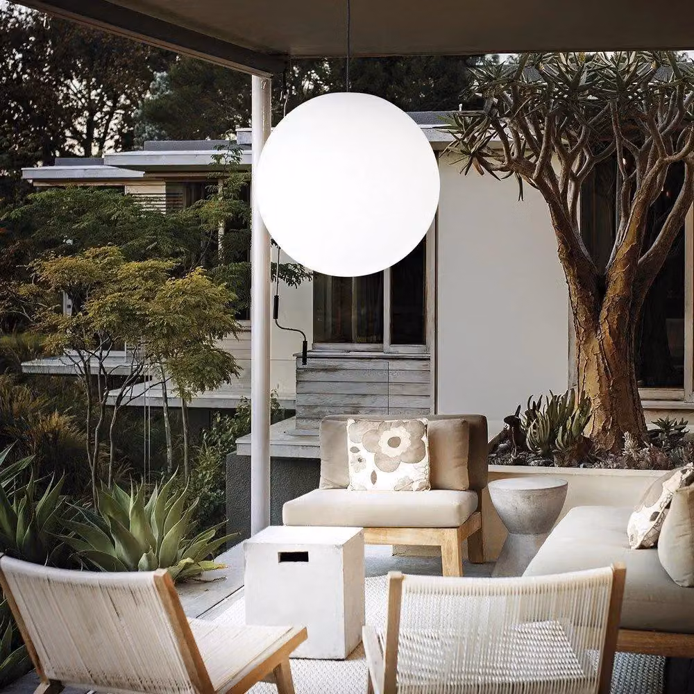 Netlighting Ideal Lux Sole Small White Outdoor Globe Ceiling Pendant Light IP44 E27 – 2